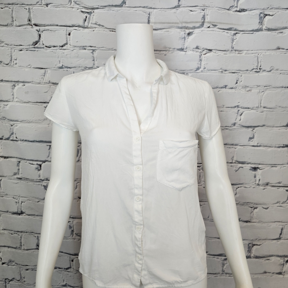 The Kooples Sport White Short Sleeve Button Down Shirt